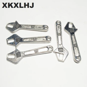 XKXLHJ 10 adet Charms anahtarı aleti 40 * 13mm Tibet Gümüş Kaplama Kolye Antik Takı Yapımı DIY El Yapımı Zanaat