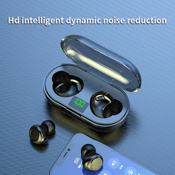 Y50 Bluetooth Kulaklık Açık Spor Kablosuz Kulaklık 5.0 Şarj Kutusu Güç Ekran Dokunmatik Kontrol Kulaklık Kulakiçi İşitme cihazı Görüntü 2