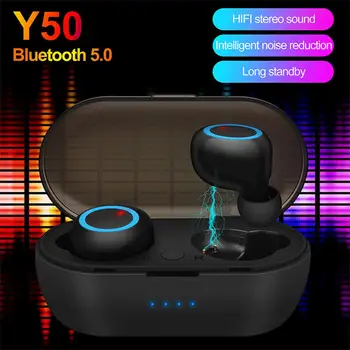 Y50 Tws Mini Kulaklıklar Bluetooth uyumlu Kablosuz Kulaklık Taşınabilir Spor Kulaklık Şarj Kutusu İle Oyun Kulaklıklar Xiaomi İçin