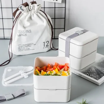 Yaratıcı Plastik yemek kabı Beyaz Gıda Konteyner Kaşık Çubuklarını Taşınabilir Yetişkin Çocuk Öğle Yemeği Kutusu Mikrodalga 13.5 cm