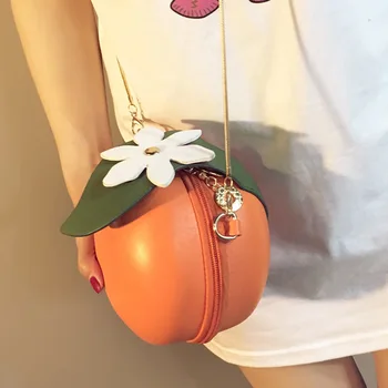 yaratıcı turuncu şekli kadın omuz çantaları tasarımcı zincirleri askılı çanta komik bayanlar crossbody çanta kadın şık küçük çantalar 2020