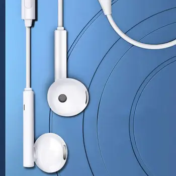 Yarı kulak Kablolu Kulaklık Tip-c Arayüzü Bakır Halka mikrofonlu hoparlör Ses Kontrolü Kulaklık İçin Uyumlu Huawei