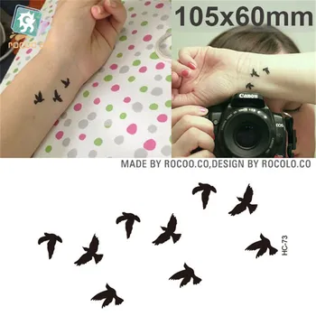 yaz tarzı su geçirmez geçici dövmeler lady kadınlar için Renkli hayvan hava kuş tasarım dövme etiket HC1073