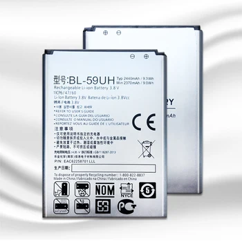 Yeni 2440mAh BL-59UH Yedek Pil İçin LG G2 Mini D618 D620 D620R D620K D410 D315 F70 BL59UH Telefonu Bateria + Parça Kodu