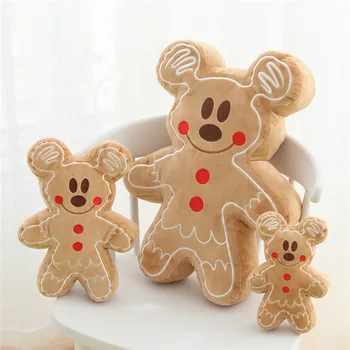 Yeni Disney Mickey Mouse Minnie Doldurulmuş Oyuncaklar Çerez Adam Kawaii Karikatür Peluş Bebek Dekorasyon Yastık Bebek Doğum Günü noel hediyesi Görüntü 2