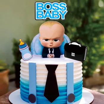 Yeni Güzel Patron Mutlu Doğum Günü Pastası Topper Karikatür Bebek Cupcake Toppers Çocuklar İçin Doğum Günü Partisi Kek Süslemeleri Bebek Duş