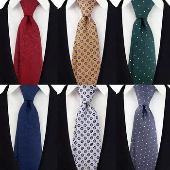Yeni ipek kravatlar Erkekler için 8 CM Geniş Paisley Çiçek Kravat Bej Erkek Düğün Kravat Siyah Öz Kravat İş Kravatlar Toptan A147
