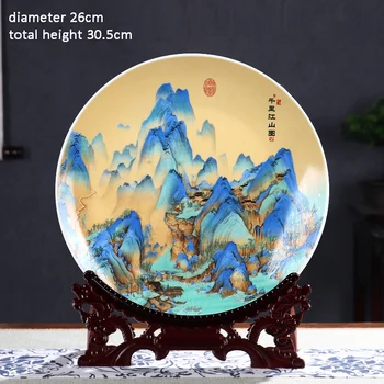 Yeni Seramik Dekorasyon Plaka Ev Çiçekler Ve Kuşlar Plaka Şarap Dolabı Ofis Oturma Odası Yeni Çin El Sanatları