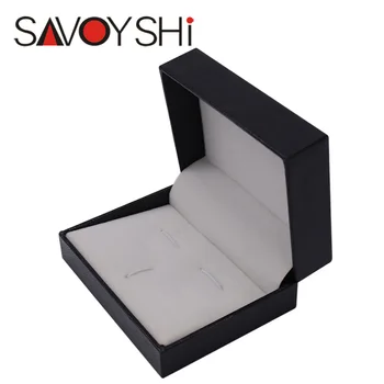 Yeni Siyah Kol Düğmeleri kravat iğnesi Seti Kutusu Hediye saklama kutusu Manşet Kutusu Takı Yüksek Kaliteli Plastik Özel kağit kutu