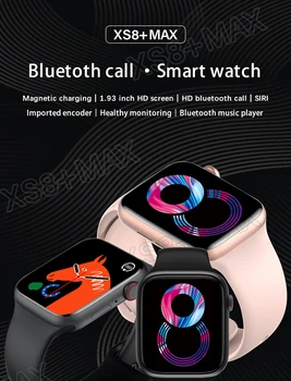 Yeni XS8 + Max Smartwatch 2022 Serisi 8 İzle 8 akıllı saat 1.93 inç Bluetooth Çağrı Ses Asistanı İzle 8 Kadın Erkek Smartwatch Görüntü 2