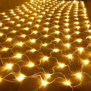 Yeni yıl 2023 led ağ perde örgü peri dize ışık dış mekan ışıkları 1. 5x1. 5m 96LED tatil Bahçe Garland ağaç dekor peri ışık