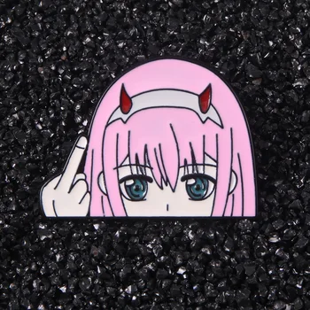 YENİ Sevgilim FranXX içinde Sıfır İki Pins Anime Sprey Boya Metal Rozet Cosplay mineli yaka rozeti Anime Rozetleri Broş Çanta Hatıra Hediye