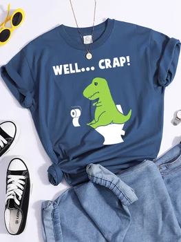 Yeşil Küçük Dinozor, Sıçıyor Çizgi Film Kadın Tişört Spor Rahat T Shirt Yaz Spor Tee Giyim Nefes Serin Kırpma Üst Görüntü 2