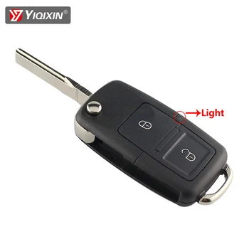 YIQIXIN Katlanır Araba Anahtarı Kabuk Volkswagen Vw Jetta Golf Passat Beetle Skoda Seat Polo B5 2 düğmeli uzak anahtar Kutu Fob
