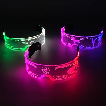Yüksek kaliteli LED Işıklı Gözlük Karnaval Parti Akrilik Parlayan Gözlük KTV DJ Bar Kostüm Décor Doğum Günü noel hediyesi