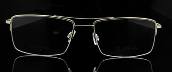 Yüksek Kaliteli Saf Titanyum Gözlük Çerçevesi Erkekler Yarım Jant Gözlük Çerçeveleri Pilot reçete gözlük Şeffaf Lens Görüntü 2