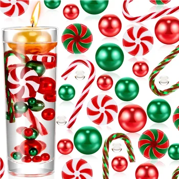 Yüzen Mumlar Centerpiece Noel Partisi Dekoru için Noel Vazo Dolgu İnci Vazo Candyland İnciler Su Jelleri Boncuk Görüntü 2