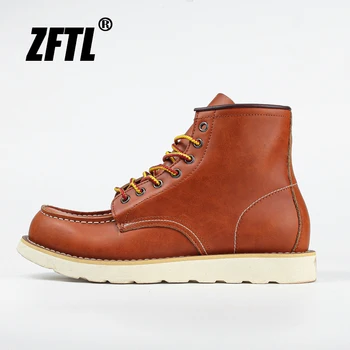 ZFTL erkek Martins Çizmeler Amerikan retro takım çizmeler Rahat Çılgın At Deri Kış Çizmeler Bağbozumu Adam ayak bileği bağcığı Çizmeler