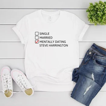 Zihinsel Kalma Steve Harrington T Shirt Stranger Şeyler T-Shirt Kadın Grafik T Shirt Kısa Kollu Tişört Fan Hediye Gömlek Tee Görüntü 2