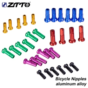 ZTTO 60 adet MTB Bisiklet Yol Bisiklet Nipeller 14G 2.0 14mm 2.0 mm Ultralight Yüksek mukavemetli Alüminyum alaşım Renkli Konuşmacı Meme