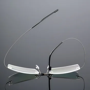 Çerçevesiz Miyopi Gözlük Reçete - 0.5 ila-8.0 Erkek Kadın Titanyum Alaşımlı Miyop Gözlük Astigmatizma Özelleştirilebilir F098 Görüntü 2