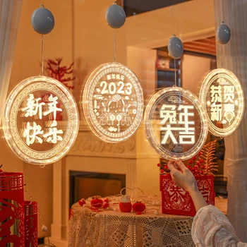 Çin Yeni Yılı Dekorasyon Kolye Tavşan Yeni Yıl Nimet Çelenk Kapı Asılı Çelenk Süsleme Akrilik Bahar Festivali Dekor Görüntü 2