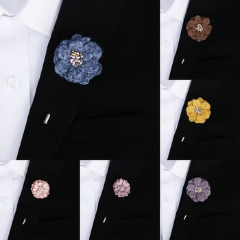 Çiçek Broş Yaka Pin Moda Tasarımcısı El Yapımı Erkekler Katı Gül Çiçek Broş Yaka Pin Erkek Takım Elbise Aksesuarları