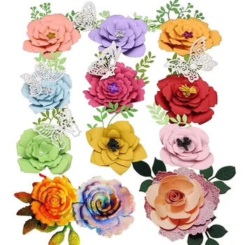 Çiçekler Metal Kesme Ölür Scrapbooking Kesim Die Kalıp Çeşitli Katlanmış Çiçekler DIY Albümü Damga Kağıt Kartı Kabartma El Sanatları Şablonlar