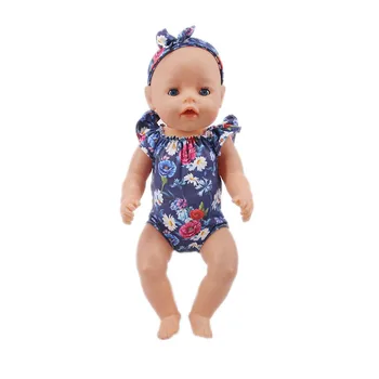 Ücretsiz Kargo Bebek Çiçek Mayo Seti Fit 18 İnç Amerikan ve 43 Cm Yeni Doğan Bebek, nesil, doğum günü kızın Rus DIY Oyuncak Hediye Görüntü 2
