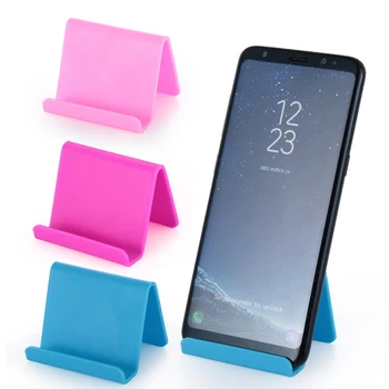 Şeker Renk Evrensel plastik telefon tutucu Standı Tabanı Cep telefonu iphone braketi 7 8 X Samsung Xiaomi Smartphone için Görüntü 2