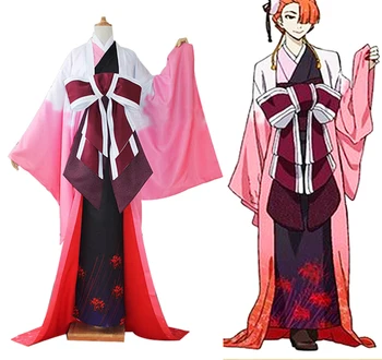 Şekil Ozaki Koyo Higannbana Kimono Terzi Anime Bungo Sokak Köpekleri Cosplay Kostüm custom made peruk elbise takım elbise Cadılar Bayramı Saç Tokası Görüntü 2